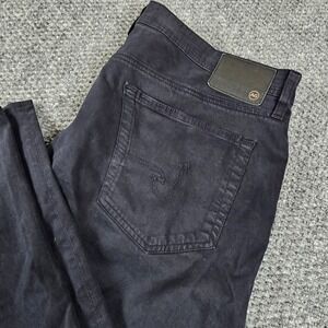 AG Adriano Goldschmied Everett Slim Straight Italian Fabric Black Pants 38x32